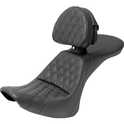 Explorer Seat - With Backrest - Lattice Stitched - Black - FLSTN thumbnail-2
