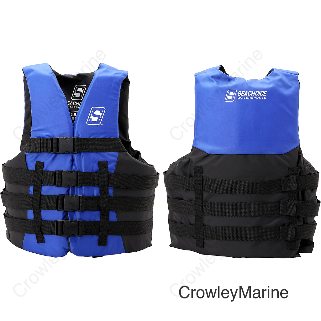 Seachoice Type III Ski Vest, 4 Belt , S/M , Blue - USCG/TC Approved