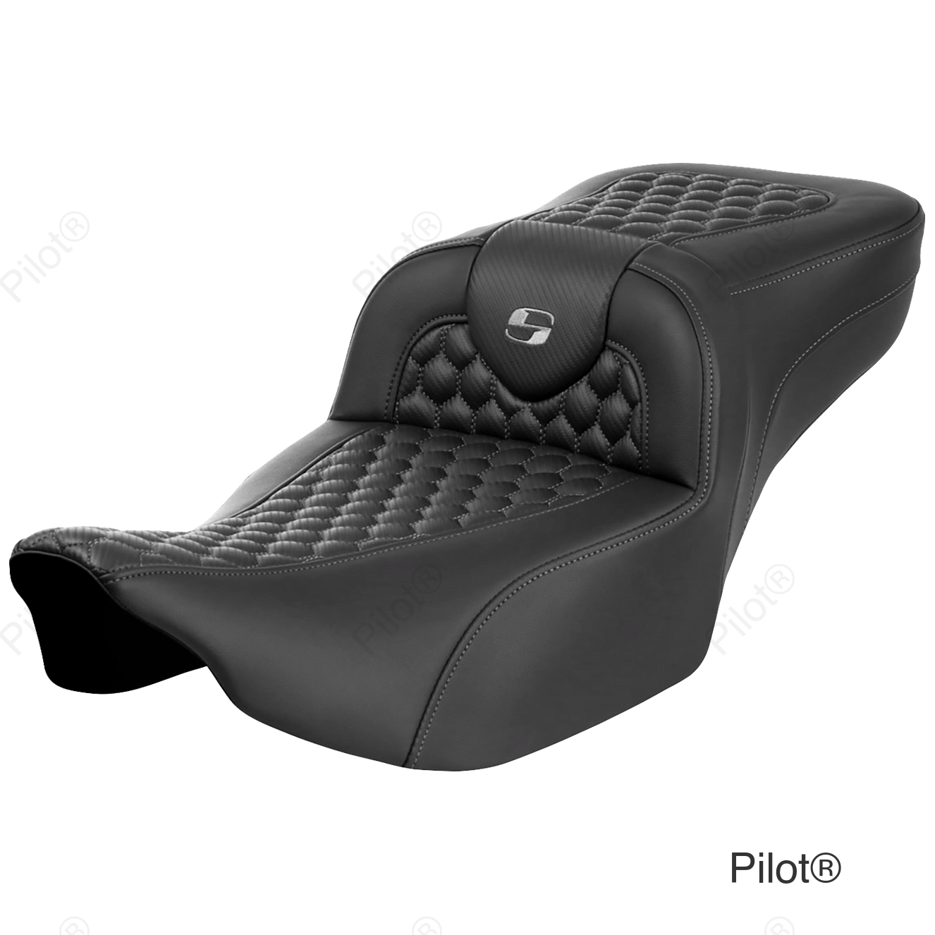 Roadsofa™ Extended Reach Seat - without Backrest - Honeycomb - Dark Gray Stitch - FLTR/FLHX '23-'24