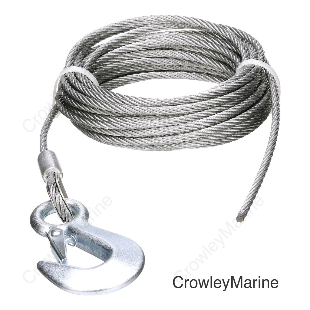 Seachoice Steel Winch Cable w/ Safety Hook, 3/16 In. X 25 Ft., 4,000-Lb. Tensile Strength