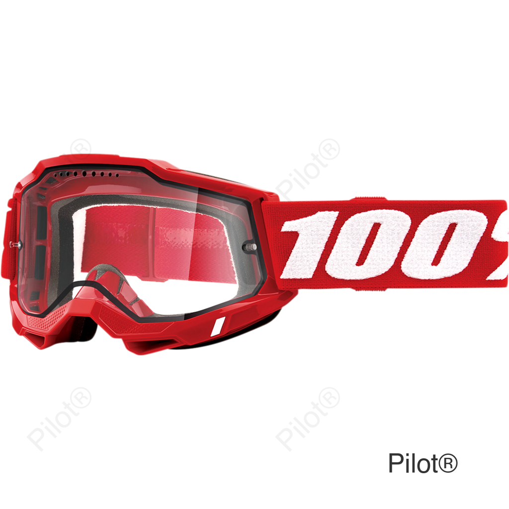 Accuri 2 Enduro MTB Goggles - Neon Red - Clear