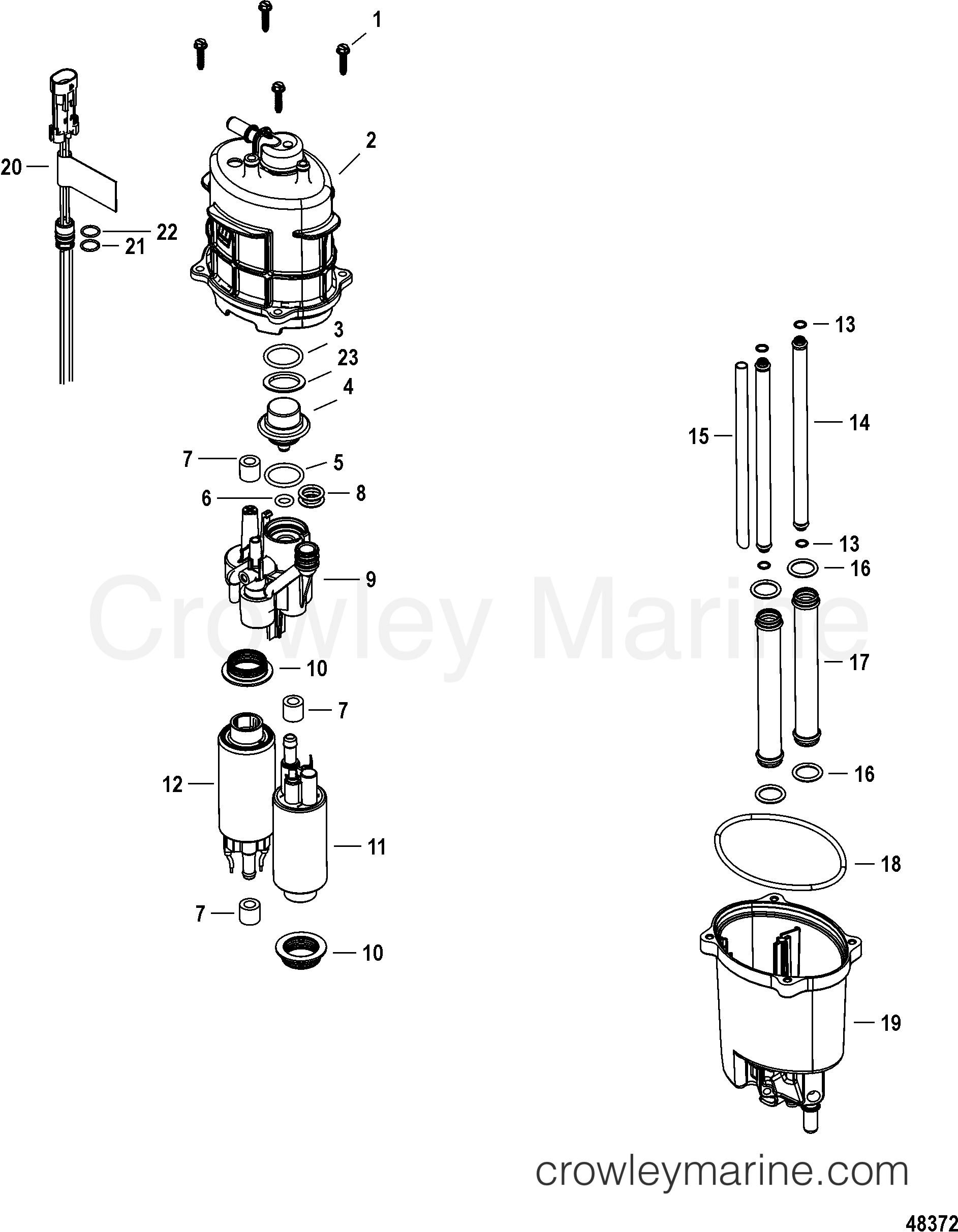 Serial Range Outboard 115 EFI (4-STROKE) - 2B080987 & Up - FUEL SUPPLY MODULE