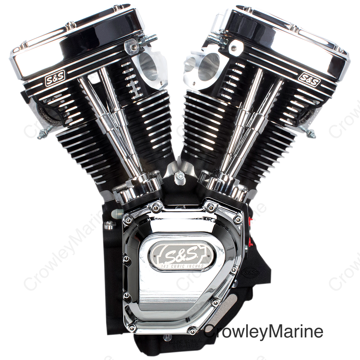 T143 Long Block Engine - Wrinkle Black and Chrome - Touring | Dyna