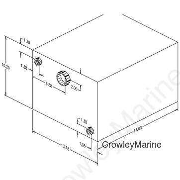 9 Gal Tank, 17"L x 13.75"W x 10.25" H