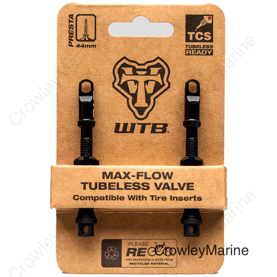 WTB TCS Max-Flow Tubeless Valves - 44mm Black Pair