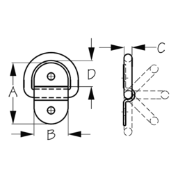 FOLDING D-RING PAD EYE SS 2" thumbnail-0