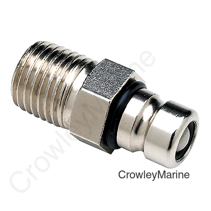 Seachoice Deluxe Fuel Connector For Chrysler/Force, Chrome Plated Brass - Male Tank Fitting 1/4" NPT