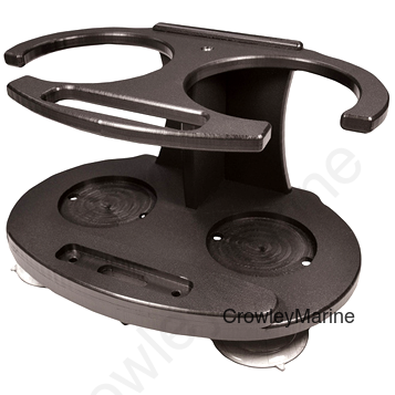 2-Tumbler Holder w/Cell Phone Storage, Black