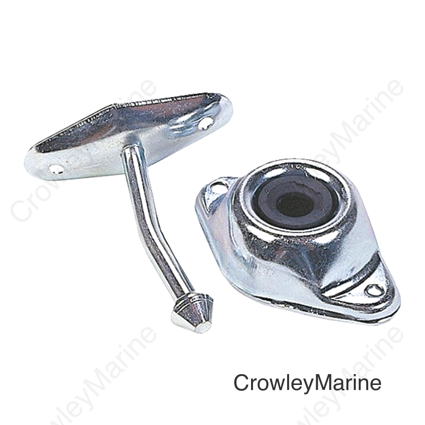 JR Products 10314 Zinc Plated Steel Angled Plunger 4-3/4" RV Door Stop