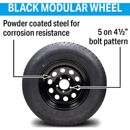 Seachoice 53403 ST175/80R13C/5H KR35 13" Black Modular, 5-Lug on 4-1/2" Radial Tire & Wheel Assembly thumbnail-1