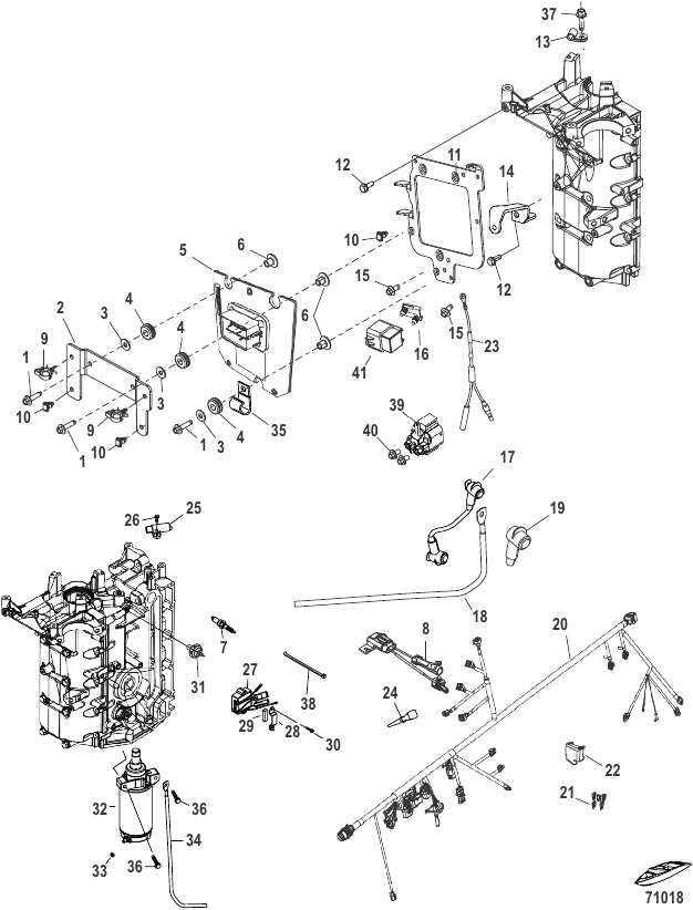 Serial Range Outboard 60R EFI Racing (4-STROKE) - 1C615064 & Up - Electrical Components