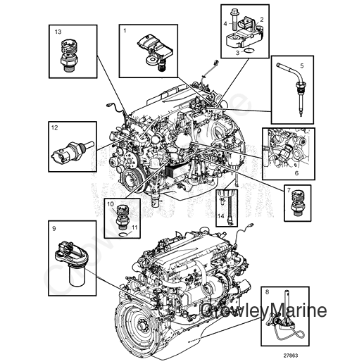 Pressure Sensor (V2) - Volvo Penta (21976026)