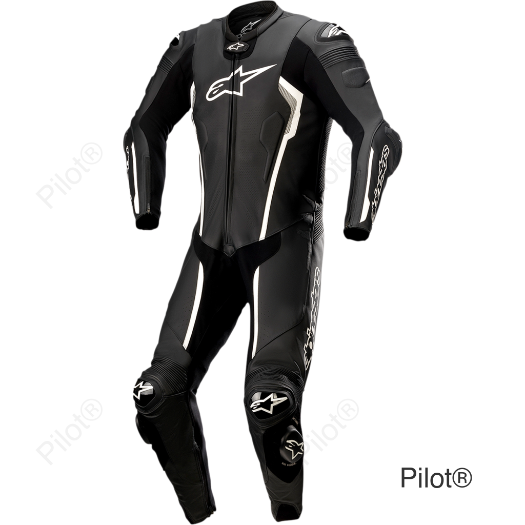Missile v2 1-Piece Leather Suit - Black/White - US 40 / EU 50
