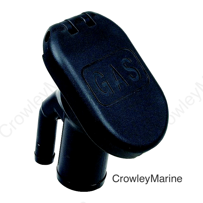 Black Plastic Gas Fill & Tank Vent w/Angled Neck