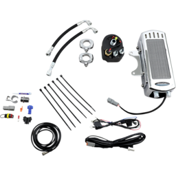 Oil Cooler Kit - Side Mount - Chrome - Softail