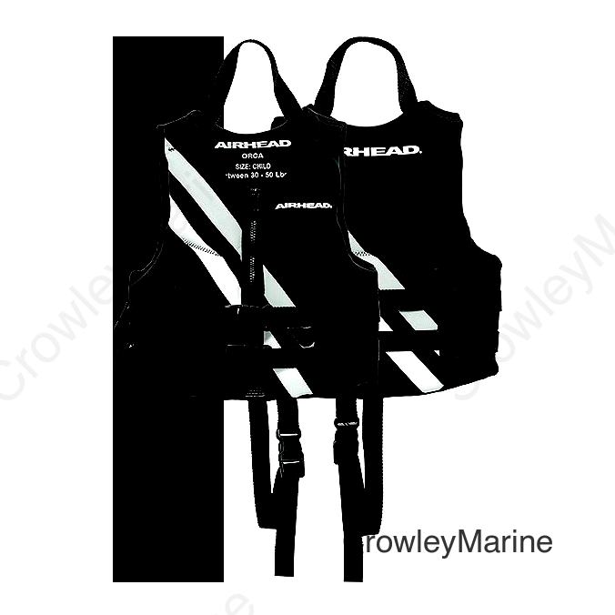Airhead 1007502BBK Orca Neolite Kwik-Dry Life Vest, Child, Black/White