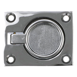 Seachoice Chrome-Plated Cast Brass Square Flush Hatch Ring Pull, 1-7/8 In. X 2-1/2 In.