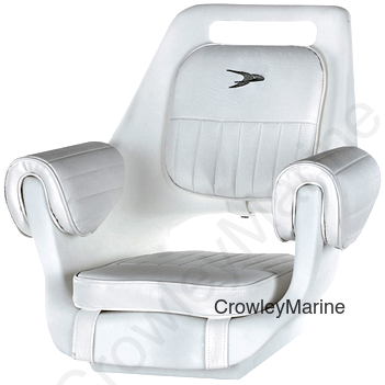 Deluxe Pilot Chair w/Cushions & Mounting Plate, White
