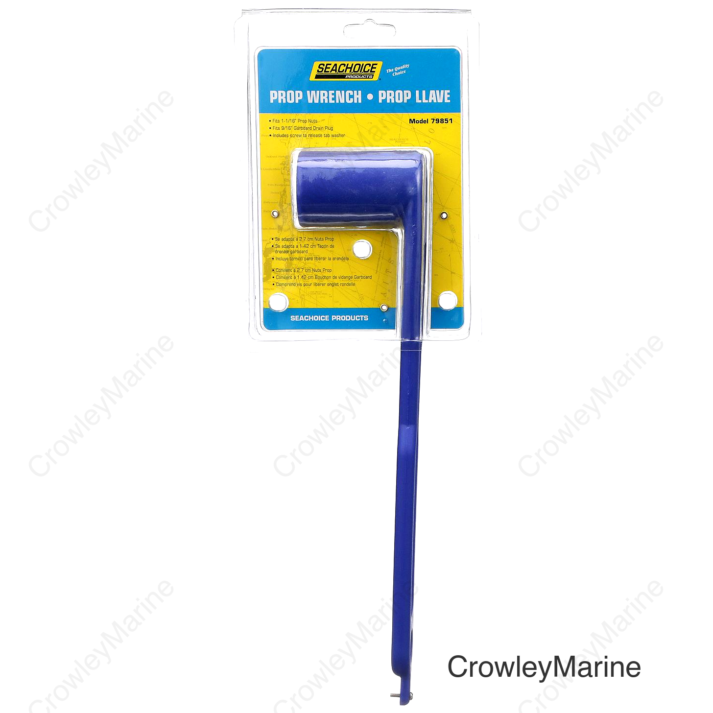 Seachoice Non-Corrosive Propeller Wrench, Fits 1-1/6 in. Propeller Nuts, Includes Screw, Blue