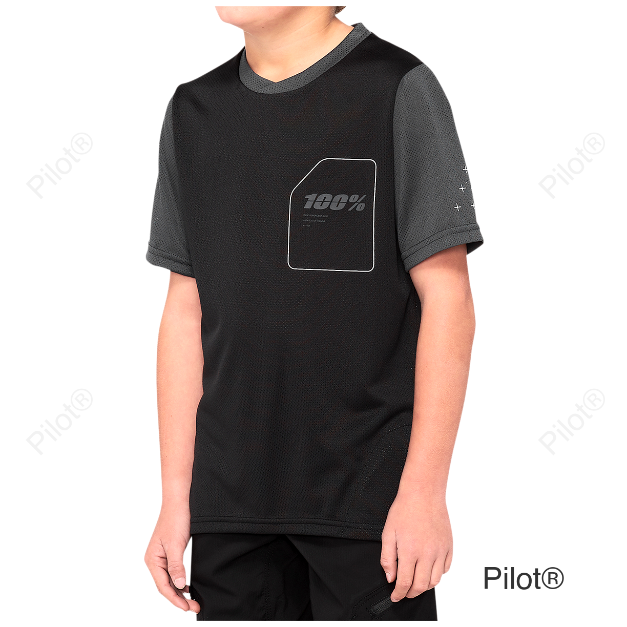 Youth Ridecamp Jersey - Short-Sleeve - Black/Charcoal - Small
