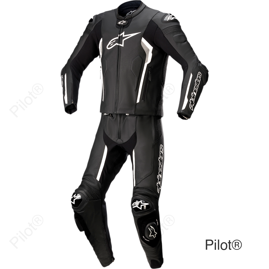 Missile v2 2-Piece Leather Suit - Black/White - US 46 / EU 56