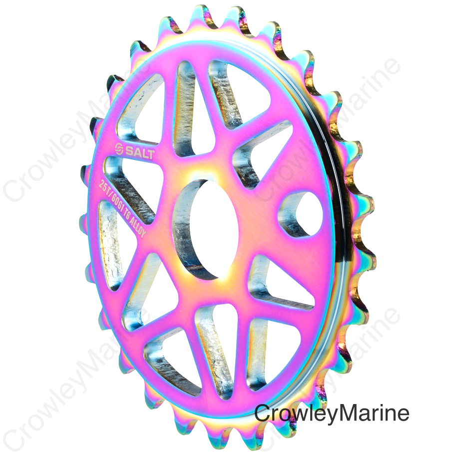 Salt Comp Sprocket 25t Oilslick 23.8mm Spindle Hole With Adaptors for 19mm and 22mm