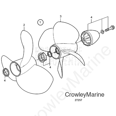 J9 REAR Aluminium Four Blade Right Hand Rotation DUOPROP (21924249)