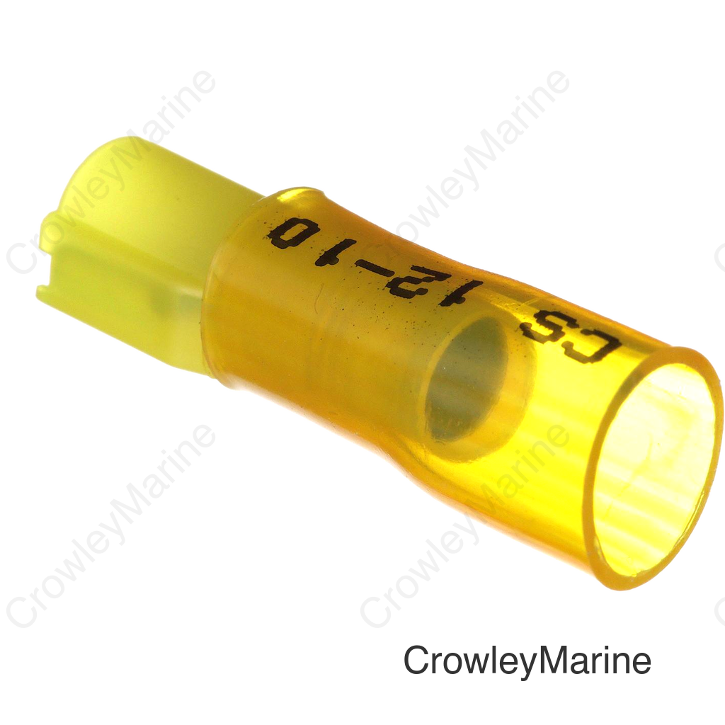 Seachoice Heat Shrink Insulated Disconnect, Marine Grade Heat-Shrinkable Female Disconnect Terminals, Yellow, Pack of 25, 12-10 Wire Range