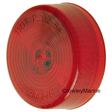 Peterson Incandescent Red Marker/Clearace Light - 2" Round, Grommet Mount, Sealed Lens & Housing, PC Rated, Marine Applications (427110)