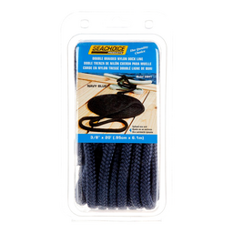 Seachoice Double-Braid Nylon Dock Line w/ Eye Splice, Pre-Shrunk, Heat Stabilized, 3/8 In. X 20 Ft., Navy Blue thumbnail-3