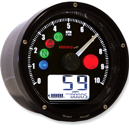 TNT-01R Universal Electronic Speedometer/Tachometer - Black Face/Casing thumbnail-1