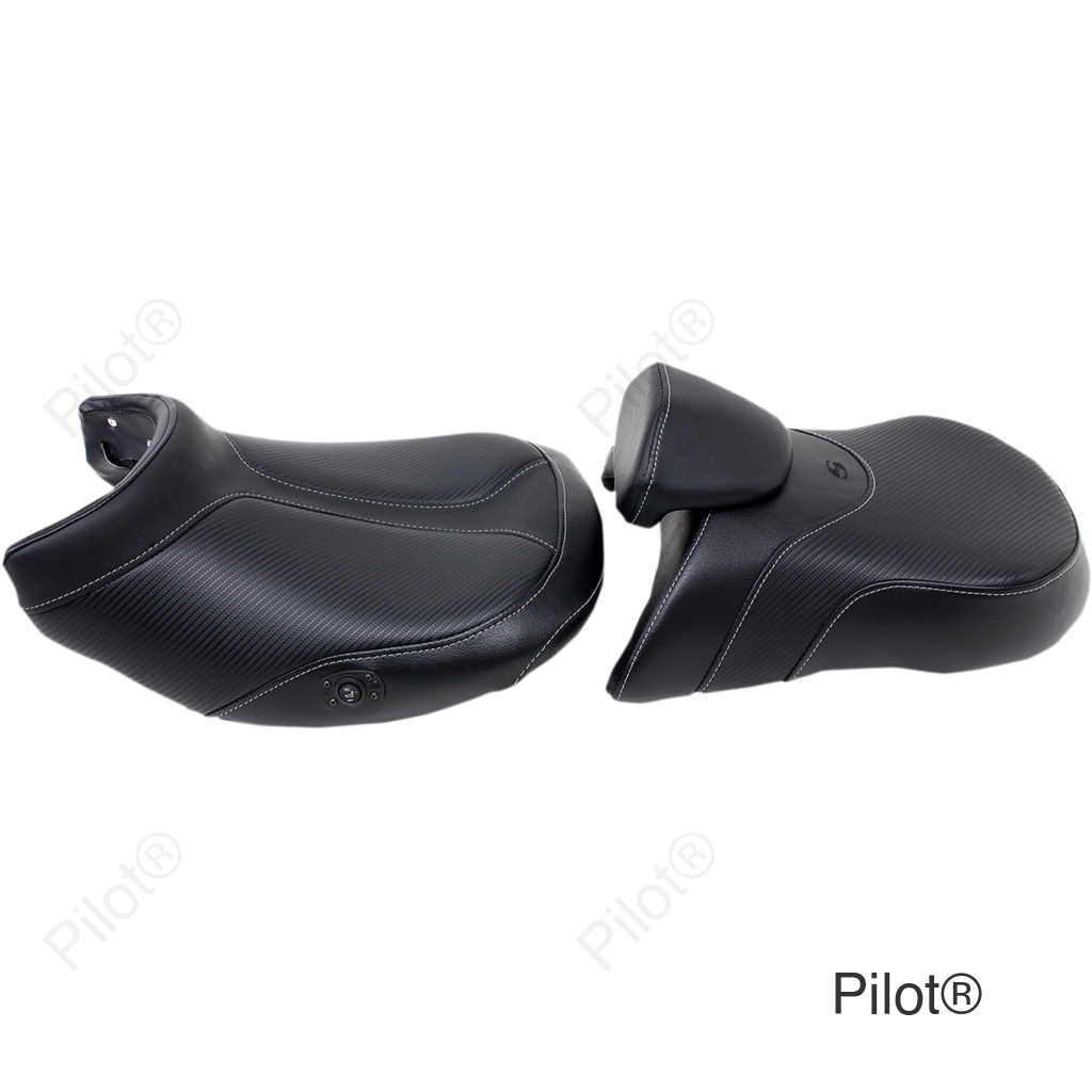 Seat - Adventure Tour - Two-Piece - Low - With Lumbar Backrest - Stitched - Black - Heated
