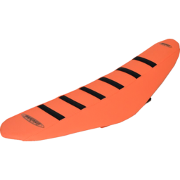 6-Ribbed Seat Cover - Orange/Black - SX/EX/XC thumbnail-1