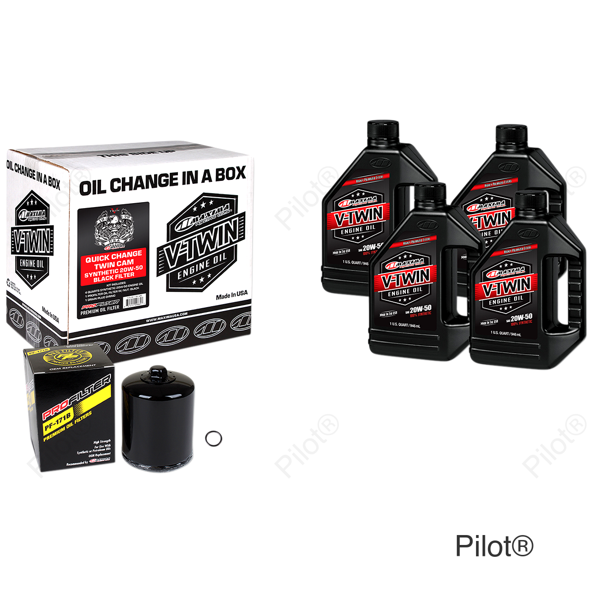 Quick Change Twin Cam Synthetic 20W-50 Oil Change Kit - Black Filter
