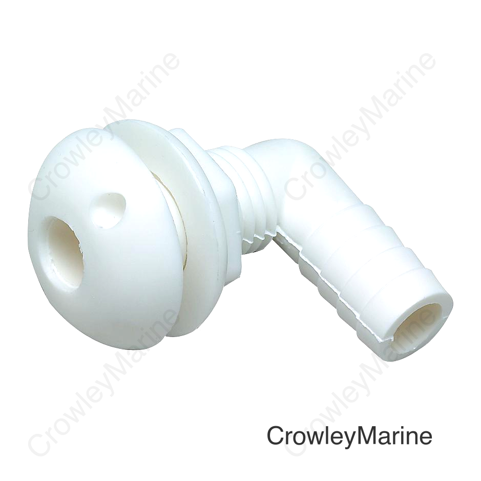 Seachoice 90 Degree Plastic Thru-Hull, White