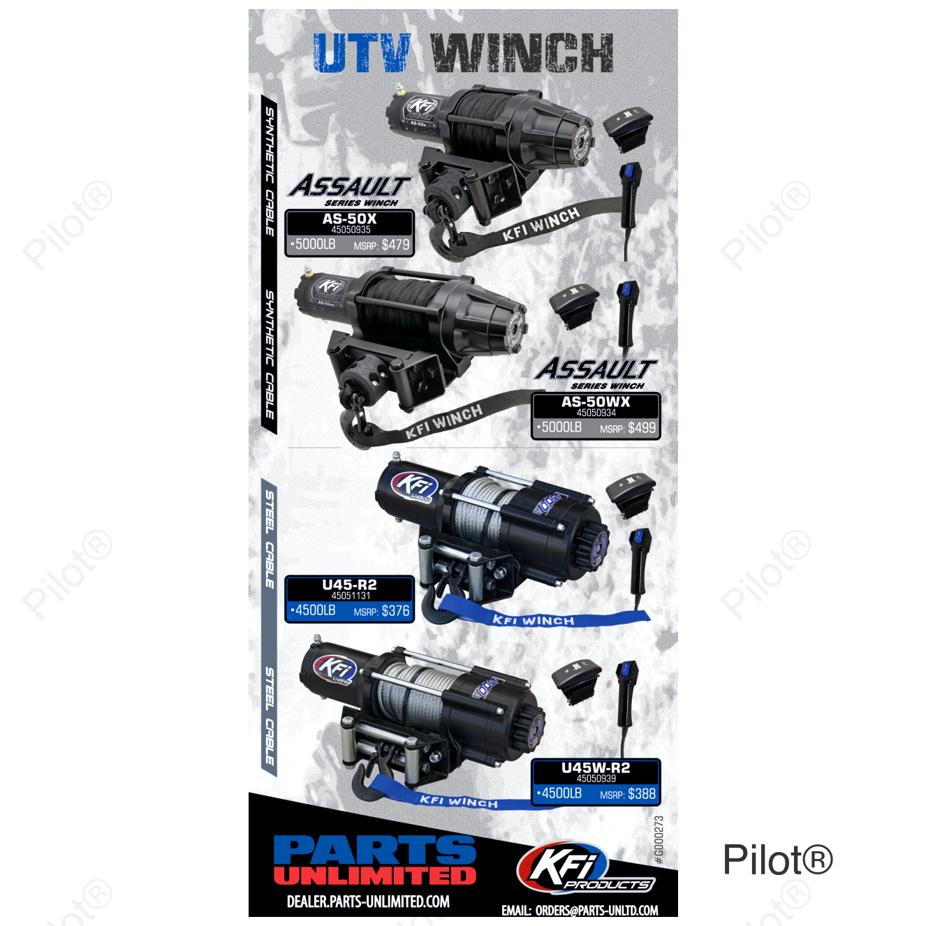 AS-50WX Assault Winch - 5000 lb - Synthetic Cable - Wide