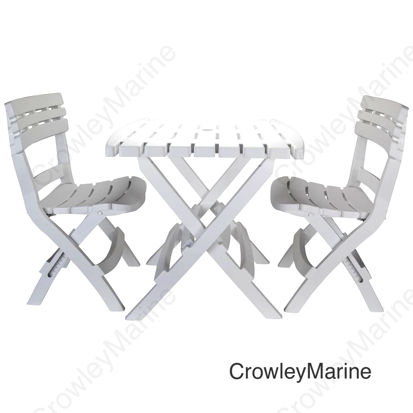 FOLDING TABLE AND CHAIRS SET  WHITE