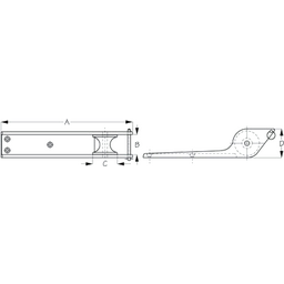 Stainless Steel BOW ROLLER - LONG (328050L) thumbnail-0