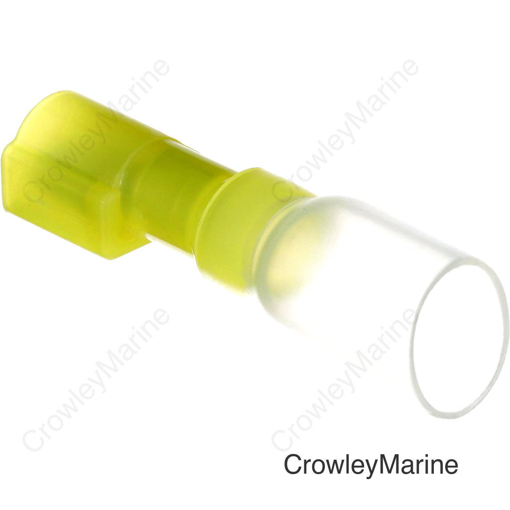 Seachoice Heat Shrink Insulated Disconnect, Marine Grade Heat-Shrinkable Male Disconnect Terminals, Yellow, Pack of 25, 12-10 Wire Range