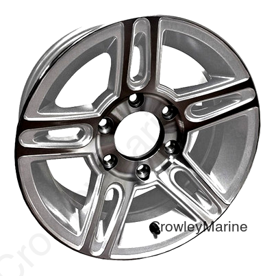 16x6 655 Alum Pinnacle Wheel, 3.75 Pilot, Silver Detail (326765)