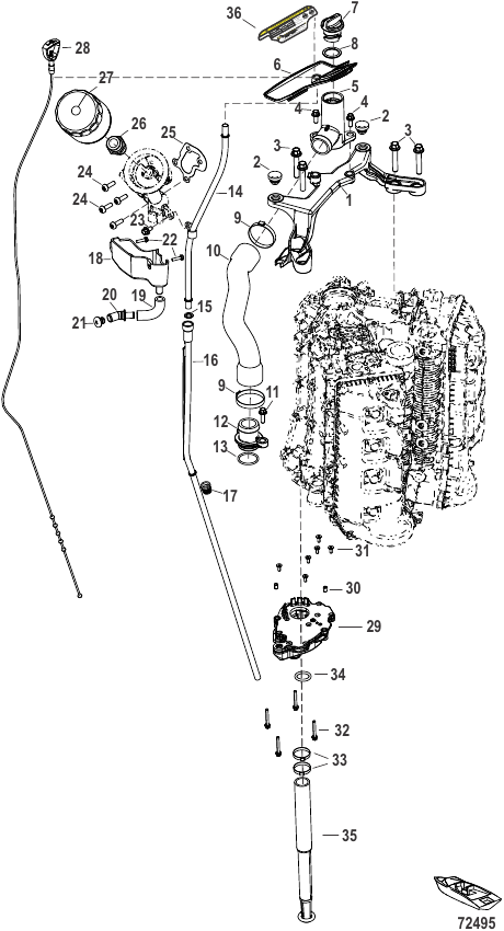 Serial Range Outboard 300R AMS Racing (4-STROKE)(4.6L)(V8) - 1E081459 & Up - Oil System