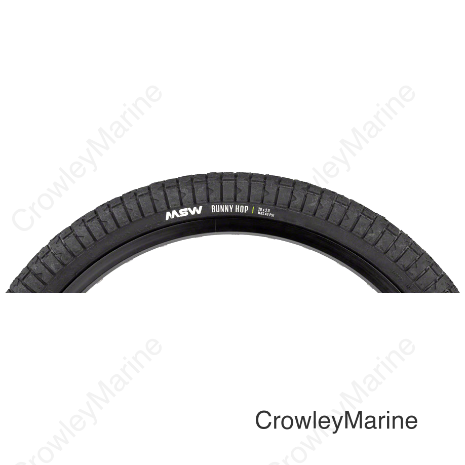 MSW Bunny Hop Tire - 20 x 2.0 Black Folding Wire Bead 33tpi