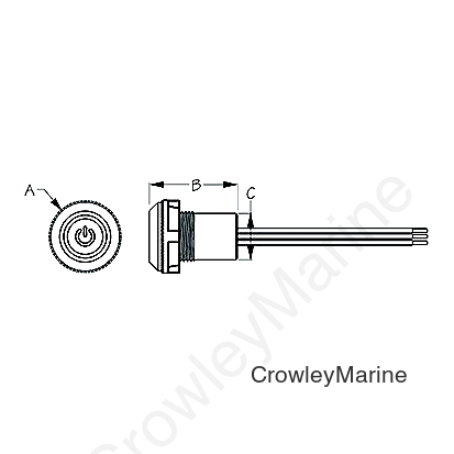 Sea-Dog 4030651 LED Push Button On/Off Switch