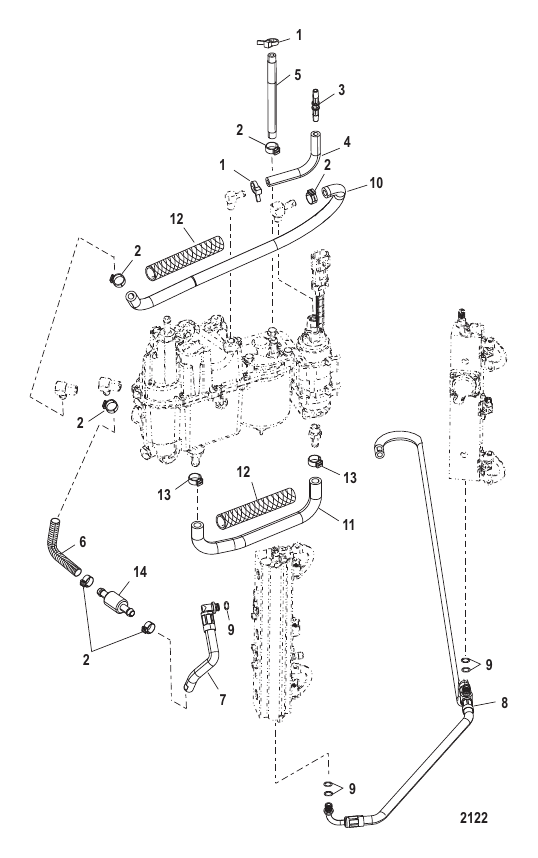 Fuel Hoses - Serial Range Outboard 175 PROXS (2.5L) 1B516339 THRU ...