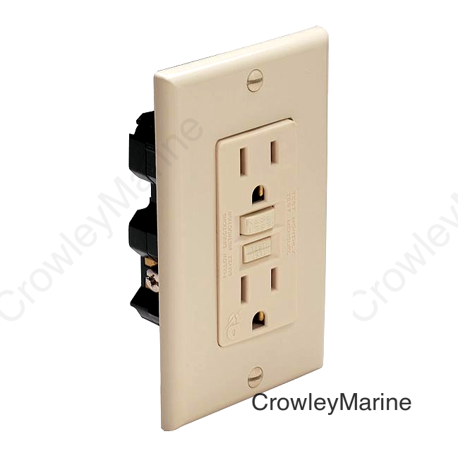 Marinco 1591-FI Ground Fault Circuit Interrupter (GFCI), Ivory