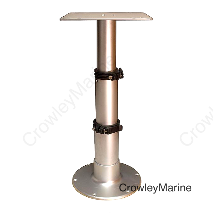 Springfield 1660230 3-Stage Clear Anodized Pedestal Set (Includes Square Table Mount and Base), 12-3/4", 20", 28"