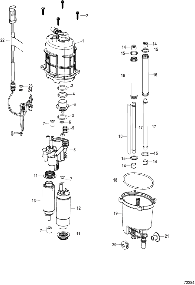 Serial Range Outboard 500 SeaPro (4-STROKE)(7.6L)(V12) - 3B060047 & Up - Fuel Supply Module