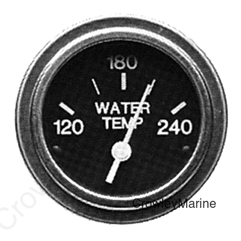 Sierra 80590P Heavy Duty Series 2" Electric 120-240 F Dial Range Water Temperature Gauge & Requires "D" Sender Code