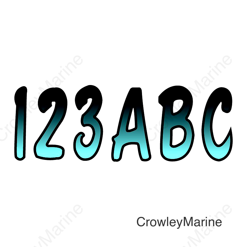Hardline Series 200 Registration Kit, Cursive Font With Top to Bottom Color Gradations (Includes 4 Sets of 3" A-Z, 0-9)