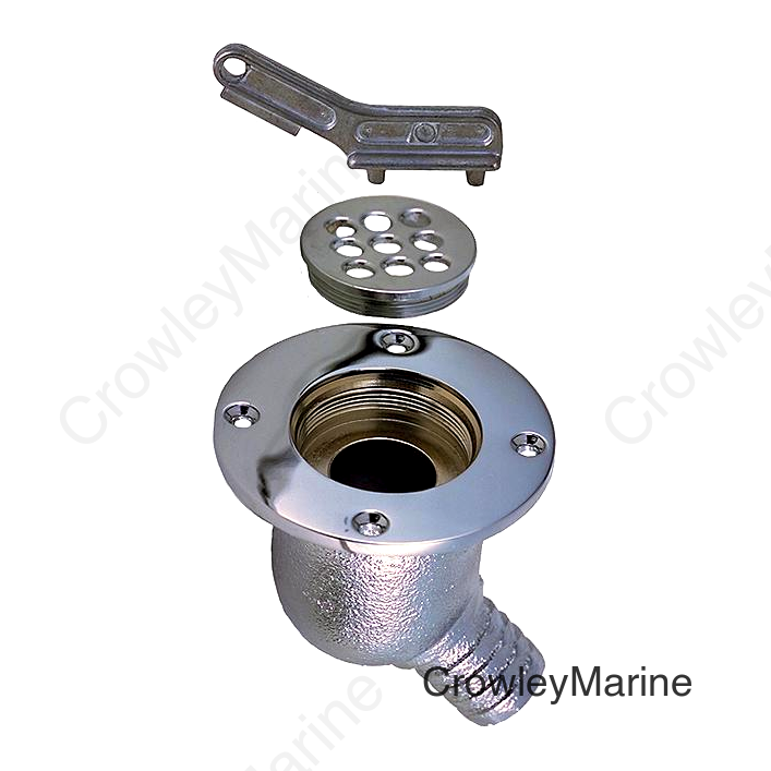 Perko Chrome Cockpit Scupper, 1"